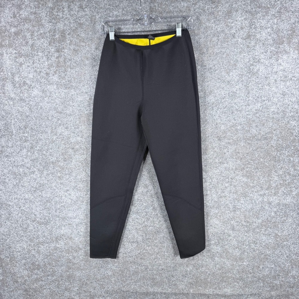 LAZAWG Women's Sz L Black Neoprene Sauna Sweat Pants Gym Workout Leggings Shaper